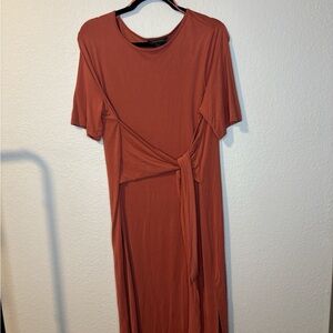 Banana Republic Rust Tie-Waist Maxi Dress